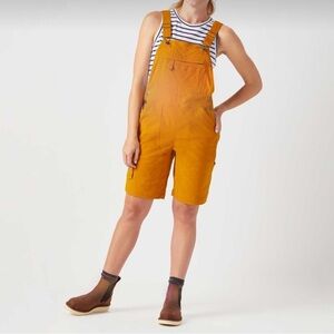 Duluth Trading Co Mustard Yellow Short Overalls